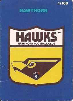 1990 AFL Scanlens Stimorol #1 Hawthorn Hawks Front